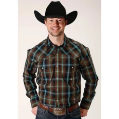 Roper Dark Chocolate Plaid Long Sleeve