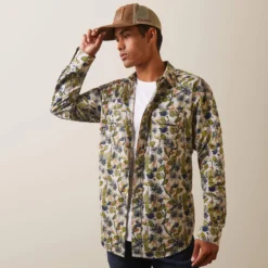 Ariat Men's Hadkins Retro Fit Shirt -Cheap Dusty Wear Store 10043893 front warm