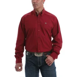 Cinch Solid Burgundy Shirt