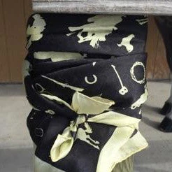 Wyoming Traders Black And Cream Cowboy Silhouette Wild Rag