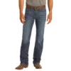Rock & Roll Regular Fit Straight Leg Dark Wash Stretch Jeans