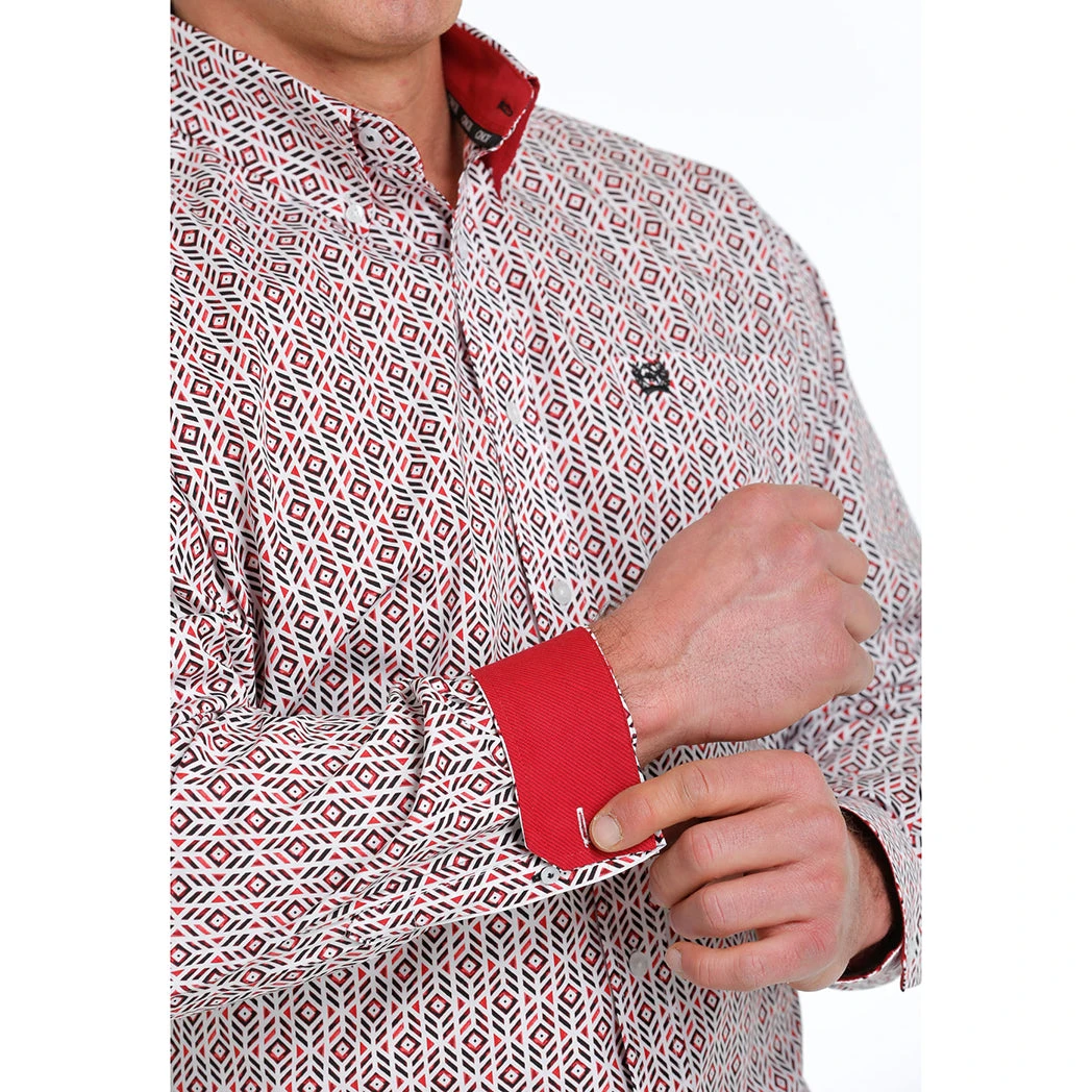 Cinch Red/White/Black L/S Print Shirt 3 Cinch Red/White/Black L/S Print Shirt - Image 3