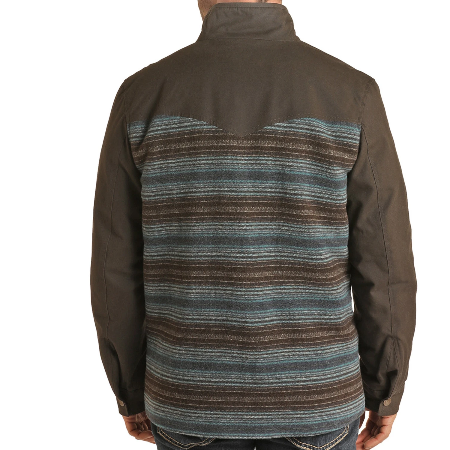 Powder River Men's Canvas And Wool Serape Jacket 2 Powder River Men's Canvas And Wool Serape Jacket - Image 2