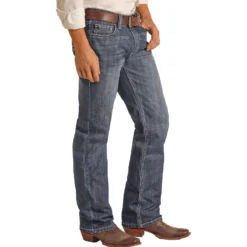 Rock & Roll Cowboy Ladder Stitch Double Barrel Jeans -Cheap Dusty Wear Store RRMD0SR0L5 BZ 67390