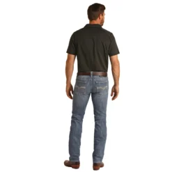 Rock & Roll Revolver Slim Fit Stretch Ivory V Straight Boot Cut Jeans -Cheap Dusty Wear Store RRMD1RRYWH