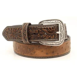 Ariat Men's Bay Ostrich Floral Belt