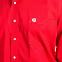 Cinch Solid Red Long Sleeve Shirt -Cheap Dusty Wear Store mtw1103313 4 2011 detail