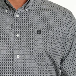 Cinch Grey Geometric Pattern Shirt -Cheap Dusty Wear Store mtw1105518 4 2082 detail