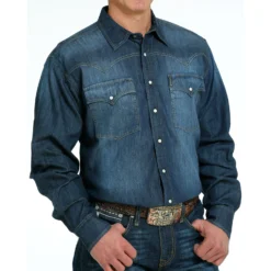 Cinch Denim Snap Shirt -Cheap Dusty Wear Store mtw1681001 3 774 detail
