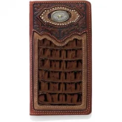 Dark Brown Cattle Driven Checkbook Wallet